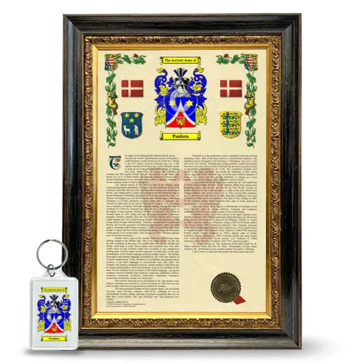 Paulsen Framed Armorial History and Keychain - Heirloom