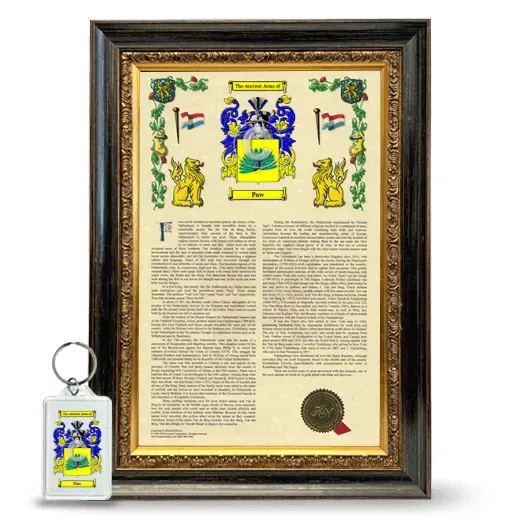 Paw Framed Armorial History and Keychain - Heirloom