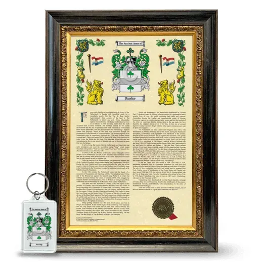 Pawley Framed Armorial History and Keychain - Heirloom
