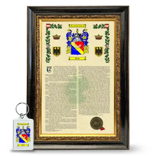Pe'er Framed Armorial History and Keychain - Heirloom