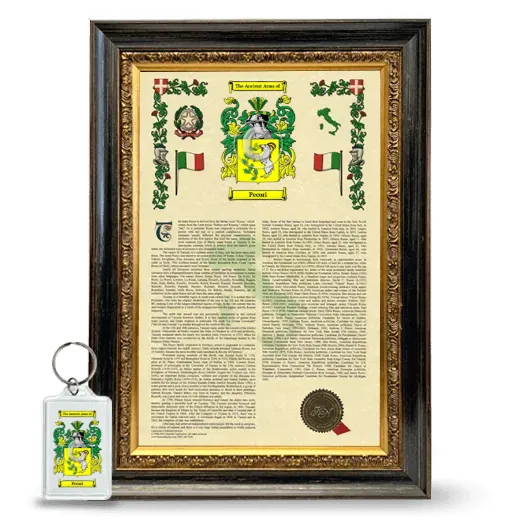 Pecori Framed Armorial History and Keychain - Heirloom