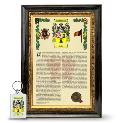 Pede Framed Armorial History and Keychain - Heirloom