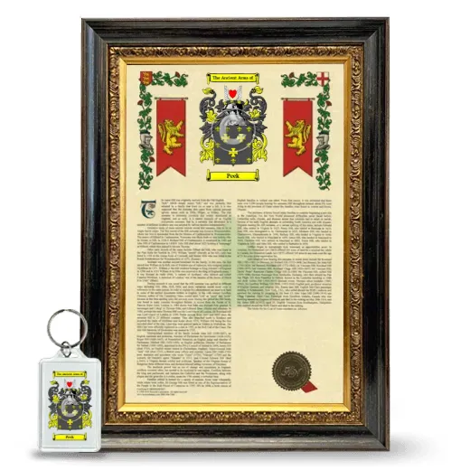 Peek Framed Armorial History and Keychain - Heirloom