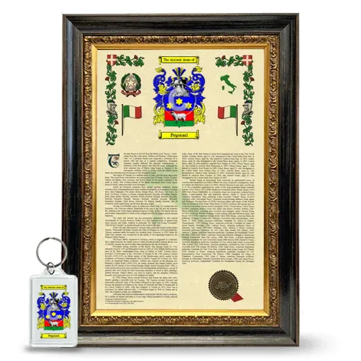 Pegorari Framed Armorial History and Keychain - Heirloom