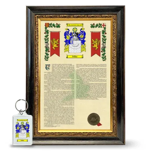 Pellay Framed Armorial History and Keychain - Heirloom