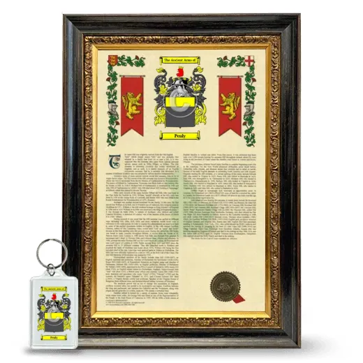 Penly Framed Armorial History and Keychain - Heirloom