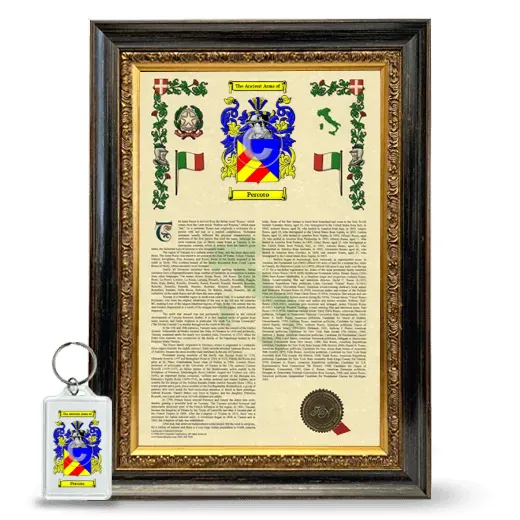 Percoto Framed Armorial History and Keychain - Heirloom