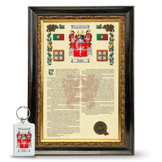 Pereira Framed Armorial History and Keychain - Heirloom