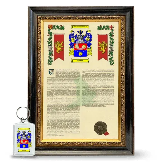 Person Framed Armorial History and Keychain - Heirloom