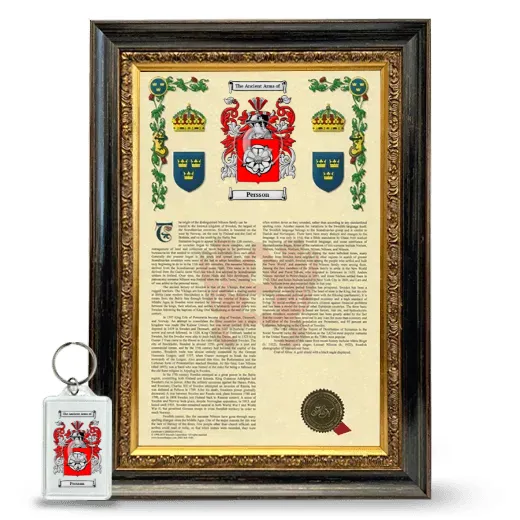 Persson Framed Armorial History and Keychain - Heirloom
