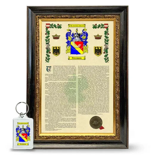 Petermann Framed Armorial History and Keychain - Heirloom