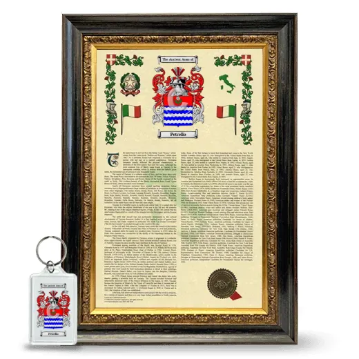 Petrello Framed Armorial History and Keychain - Heirloom
