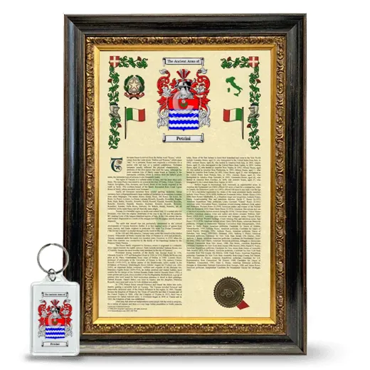 Petrini Framed Armorial History and Keychain - Heirloom