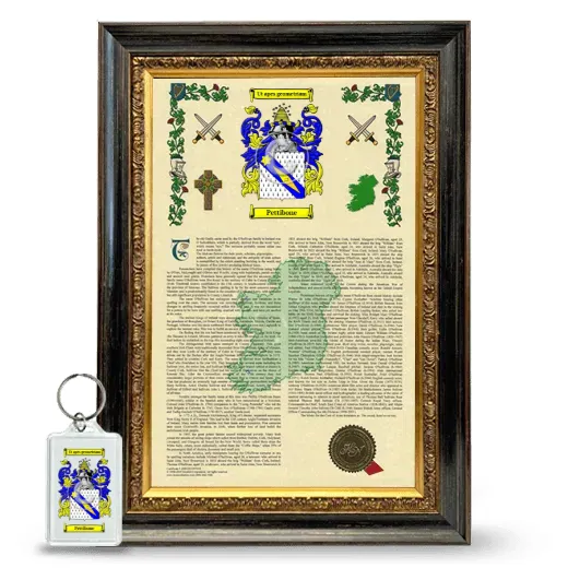 Pettibone Framed Armorial History and Keychain - Heirloom