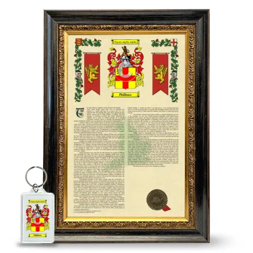 Philburn Framed Armorial History and Keychain - Heirloom