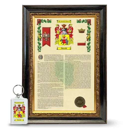 Piasecki Framed Armorial History and Keychain - Heirloom