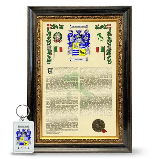 Picarelli Framed Armorial History and Keychain - Heirloom