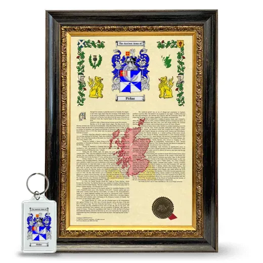 Pickar Framed Armorial History and Keychain - Heirloom