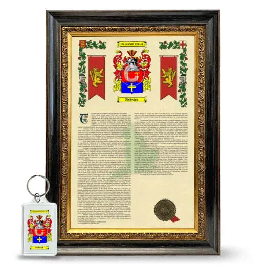 Pickwick Framed Armorial History and Keychain - Heirloom
