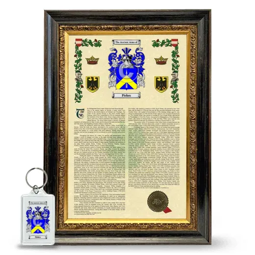 Piekes Framed Armorial History and Keychain - Heirloom