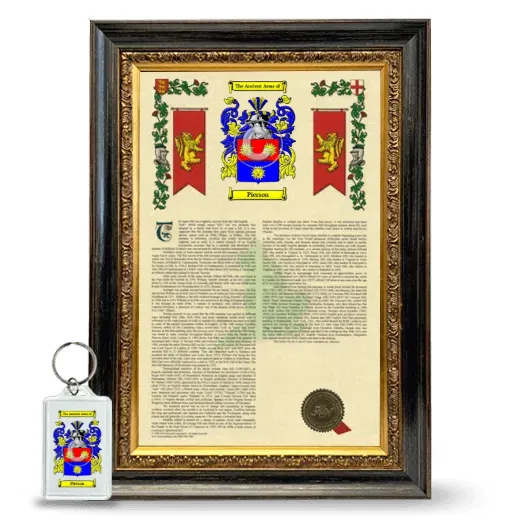 Pierson Framed Armorial History and Keychain - Heirloom