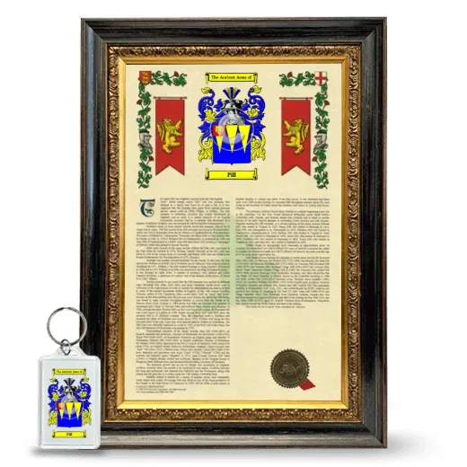 Pill Framed Armorial History and Keychain - Heirloom