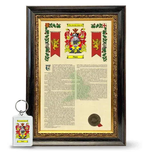Pinox Framed Armorial History and Keychain - Heirloom