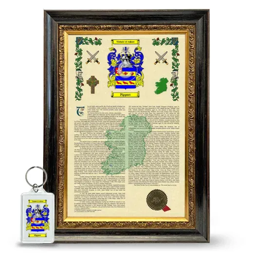 Pippert Framed Armorial History and Keychain - Heirloom