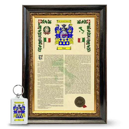 Pizzi Framed Armorial History and Keychain - Heirloom