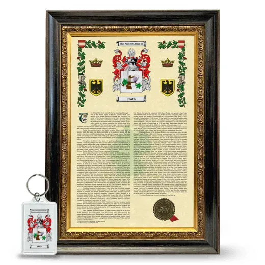 Plath Framed Armorial History and Keychain - Heirloom