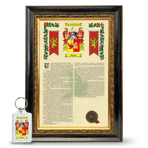 Playses Framed Armorial History and Keychain - Heirloom