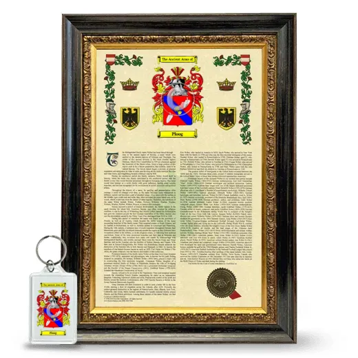 Ploog Framed Armorial History and Keychain - Heirloom
