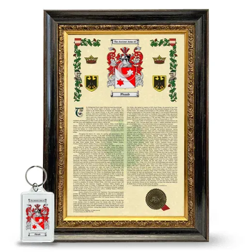 Plumb Framed Armorial History and Keychain - Heirloom
