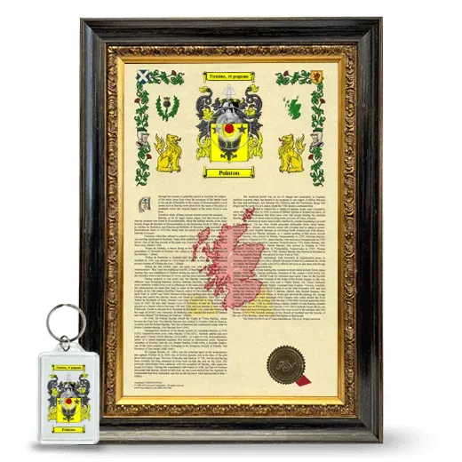 Pointon Framed Armorial History and Keychain - Heirloom