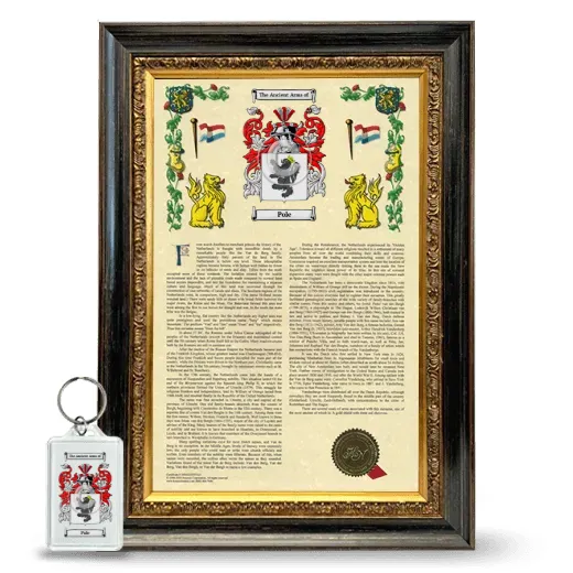 Pole Framed Armorial History and Keychain - Heirloom