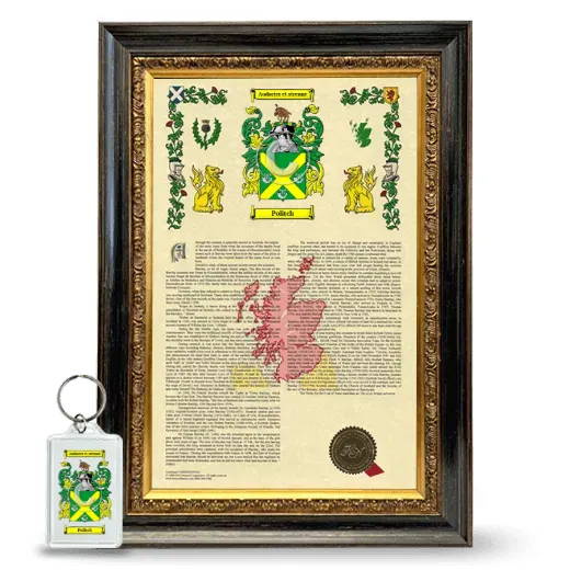 Politch Framed Armorial History and Keychain - Heirloom
