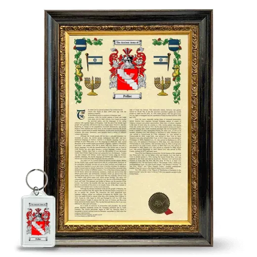 Pollac Framed Armorial History and Keychain - Heirloom