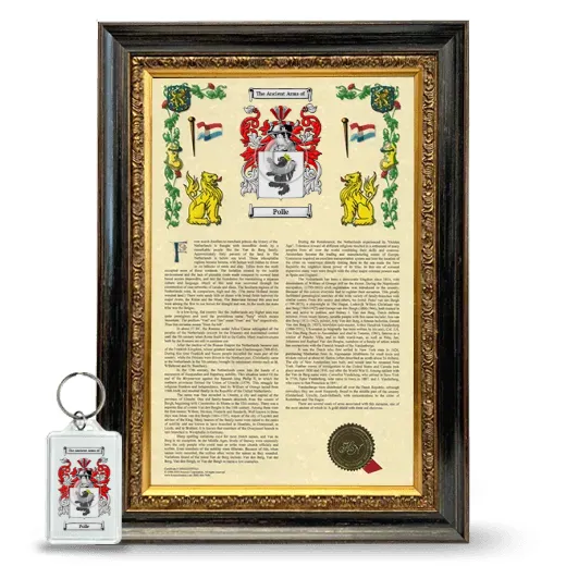 Polle Framed Armorial History and Keychain - Heirloom