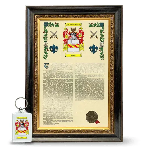 Pond Framed Armorial History and Keychain - Heirloom