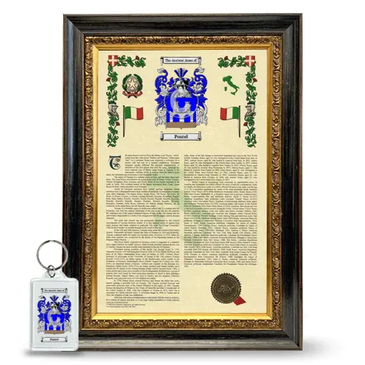 Pontel Framed Armorial History and Keychain - Heirloom