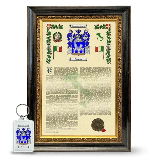 Pontons Framed Armorial History and Keychain - Heirloom