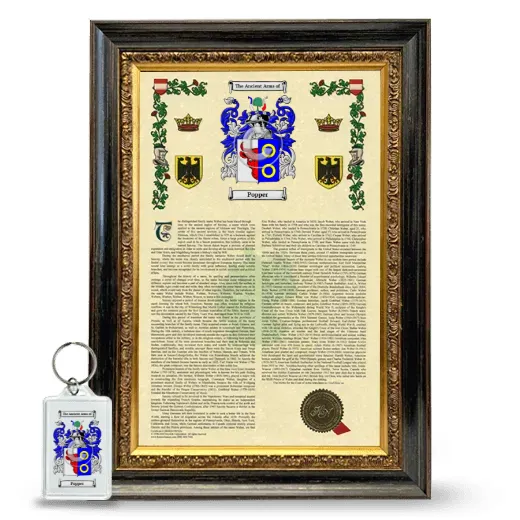Popper Framed Armorial History and Keychain - Heirloom