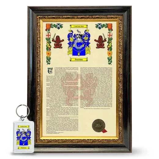 Porteous Framed Armorial History and Keychain - Heirloom