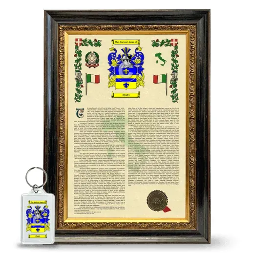 Porti Framed Armorial History and Keychain - Heirloom