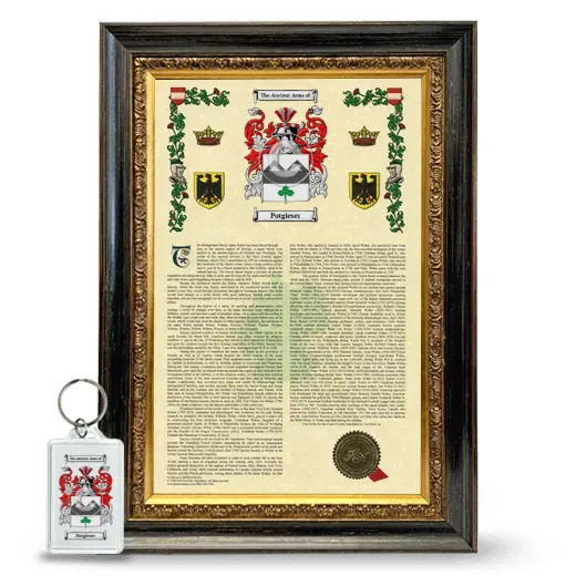 Potgieser Framed Armorial History and Keychain - Heirloom