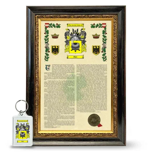 Pott Framed Armorial History and Keychain - Heirloom