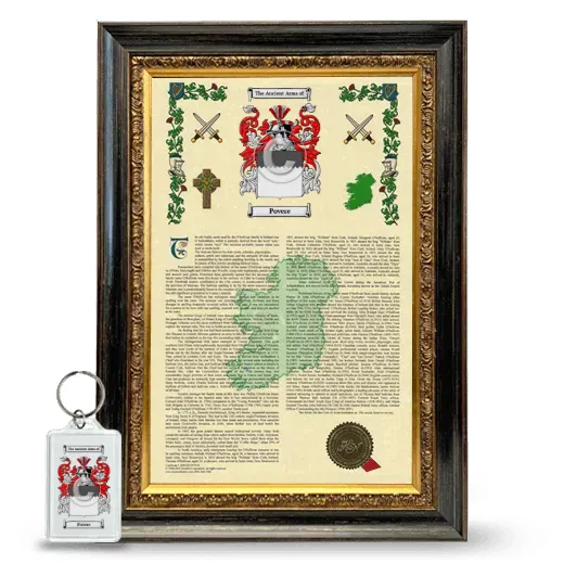 Povere Framed Armorial History and Keychain - Heirloom