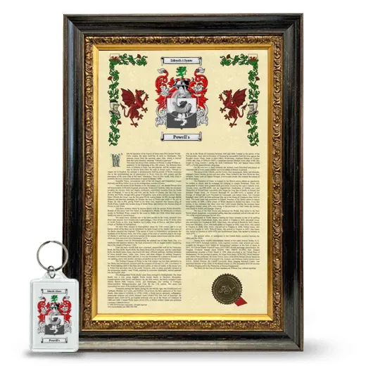 Powell's Framed Armorial History and Keychain - Heirloom