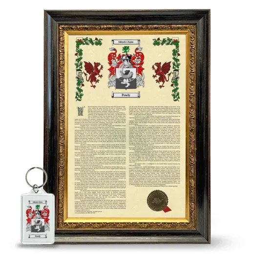 Powly Framed Armorial History and Keychain - Heirloom