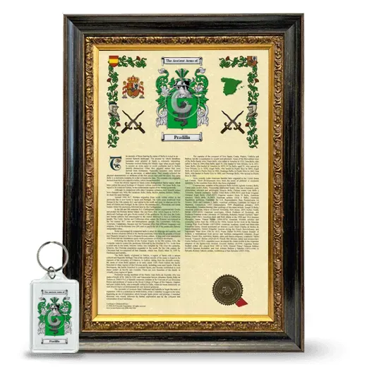 Pradilla Framed Armorial History and Keychain - Heirloom